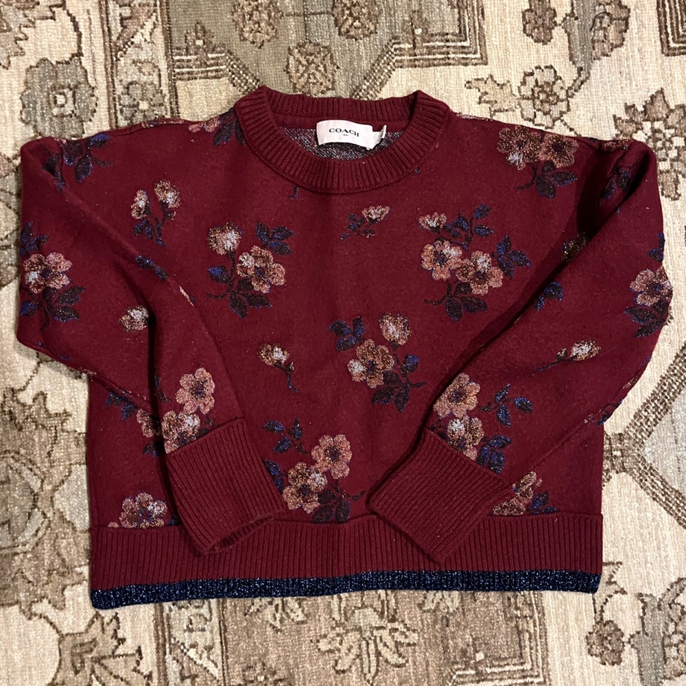 Coach 1941 Floral Jacquard Crew Neck Sweater